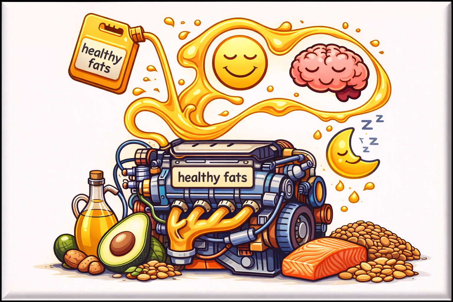 Healthy fats protect the brain like oil and insulation protect an engine