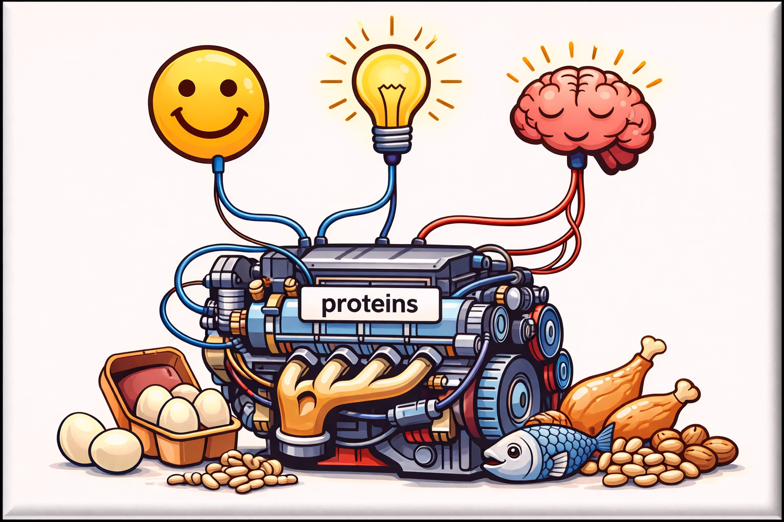 Protein supports the brain like engine parts and wiring
